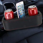 Scatola portaoggetti con fessura per seggiolino auto, portabevande, tasca automatica, riordino per portamonete, portamonete, telefono, accessori per auto, Black, Grey, Khaki, Brown