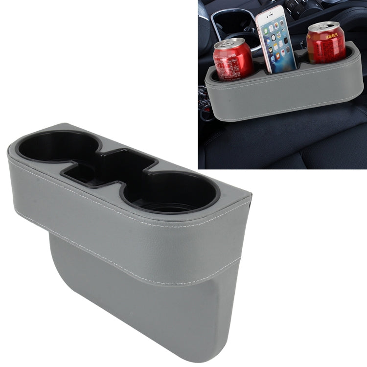 Scatola portaoggetti con fessura per seggiolino auto, portabevande, tasca automatica, riordino per portamonete, portamonete, telefono, accessori per auto, Black, Grey, Khaki, Brown