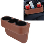 Scatola portaoggetti con fessura per seggiolino auto, portabevande, tasca automatica, riordino per portamonete, portamonete, telefono, accessori per auto, Black, Grey, Khaki, Brown