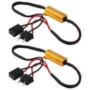 2 pezzi H7 Car Canbus Error Canceler Decoder Resistore di carico LED 50W 8 Ohm Nessun decodificatore lampeggiante Resistenza al calore Custodia in alluminio Dissipatore di calore Resistenza del guscio in metallo ad alta potenza, H7
