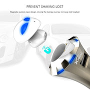 Auricolare Bluetooth A8 3 in 1, martello di sicurezza e caricabatteria per auto, supporto per chiamate in vivavoce e funzione di caricatore rapido USB, A8