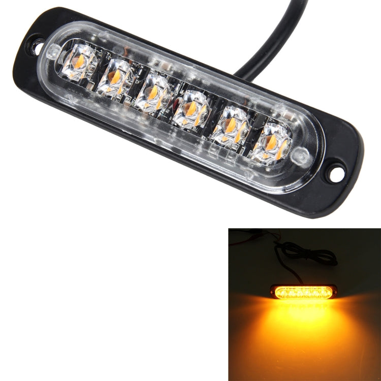 DC 12V-24V 2W 6LED SMD-2835 Lampade 17 modelli di flash 3 linee Lampada flash per auto Lampada per auto impermeabile Camion Emergenza Stroboscopica Flash Avvertimento, Lunghezza cavo: 90 cm, 6LEDs