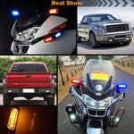 DC 12V-24V 2W 6LED SMD-2835 Lampade 17 modelli di flash 3 linee Lampada flash per auto Lampada per auto impermeabile Camion Emergenza Stroboscopica Flash Avvertimento, Lunghezza cavo: 90 cm, 6LEDs