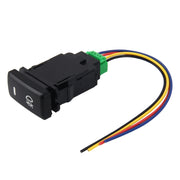 Fendinebbia per auto Indicatore lampada 5 PIN Interruttore a pulsante di accensione e spegnimento Controllo 4 cavi Fendinebbia per auto a 5 pin Interruttore a pulsante On-Off per Toyota, misura grande: 6*2,8*1,7 cm, With Cable