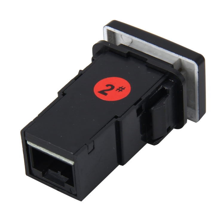 Indicatore della lampada fendinebbia per auto Interruttore a pulsante di accensione e spegnimento a 5 pin Controllo Fendinebbia per auto a 5 pin Interruttore a pulsante di accensione/spegnimento per Toyota, dimensioni ridotte: 5*2,2*1,7 cm, Without Cable