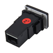 Indicatore della lampada fendinebbia per auto Interruttore a pulsante di accensione e spegnimento a 5 pin Controllo Fendinebbia per auto a 5 pin Interruttore a pulsante di accensione/spegnimento per Toyota, dimensioni ridotte: 5*2,2*1,7 cm, Without Cable