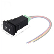 Indicatore della lampada fendinebbia per auto Interruttore a pulsante di accensione e spegnimento a 5 pin Controllo Fendinebbia per auto a 5 pin Interruttore a pulsante di accensione/spegnimento per Toyota, dimensioni ridotte: 5*2,2*1,7 cm, Without Cable