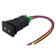 Fendinebbia per auto Indicatore lampada 5 PIN Interruttore a pulsante di accensione e spegnimento Controllo 4 cavi Fendinebbia per auto a 5 pin Interruttore a pulsante On-Off per Toyota, dimensioni ridotte: 5*2.2*1.7 cm, With Cable