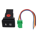 Fendinebbia per auto Indicatore lampada 5 PIN Interruttore a pulsante di accensione e spegnimento Controllo 4 cavi Fendinebbia per auto a 5 pin Interruttore a pulsante On-Off per Toyota, dimensioni ridotte: 5*2.2*1.7 cm, With Cable