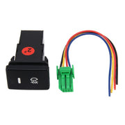 Fendinebbia per auto Indicatore lampada 5 PIN Interruttore a pulsante di accensione e spegnimento Controllo 4 cavi Fendinebbia per auto a 5 pin Interruttore a pulsante On-Off per Toyota, dimensioni ridotte: 5*2.2*1.7 cm, With Cable