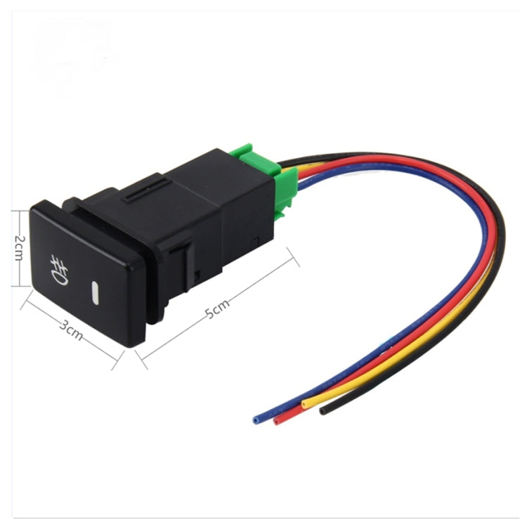 Fendinebbia per auto Indicatore lampada 5 PIN Interruttore a pulsante di accensione e spegnimento Controllo 4 cavi Fendinebbia per auto a 5 pin Interruttore a pulsante On-Off per Toyota, dimensioni ridotte: 5*2.2*1.7 cm, With Cable