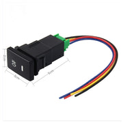 Fendinebbia per auto Indicatore lampada 5 PIN Interruttore a pulsante di accensione e spegnimento Controllo 4 cavi Fendinebbia per auto a 5 pin Interruttore a pulsante On-Off per Toyota, dimensioni ridotte: 5*2.2*1.7 cm, With Cable