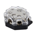 Portafusibili Blocco distributore di alimentazione Audio per auto a 1 via 5 vie di uscita / 1 via di ingresso 5 uscite audio per auto Audio universale per auto Scatola fusibili di uscita 1 in 5 vie, Fuse Holder Power Distributor Block