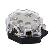 Portafusibili Blocco distributore di alimentazione Audio per auto a 1 via 5 vie di uscita / 1 via di ingresso 5 uscite audio per auto Audio universale per auto Scatola fusibili di uscita 1 in 5 vie, Fuse Holder Power Distributor Block