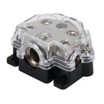 Portafusibili Blocco distributore di alimentazione Audio per auto a 1 via 5 vie di uscita / 1 via di ingresso 5 uscite audio per auto Audio universale per auto Scatola fusibili di uscita 1 in 5 vie, Fuse Holder Power Distributor Block
