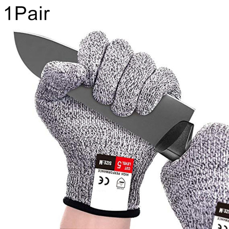 Un paio di guanti da giardinaggio resistenti al taglio Guanti da lavoro di sicurezza antiusura antitaglio a 5 livelli HPPE per uso alimentare, taglia: S, lunghezza: 20 cm, Size: S/Black, Size: S/White