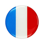 4 adesivi decorativi per mozzo ruota in metallo con motivo bandiera francese per auto, diametro: 5,8 cm, France Flag