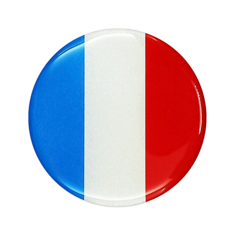 4 adesivi decorativi per mozzo ruota in metallo con motivo bandiera francese per auto, diametro: 5,8 cm, France Flag