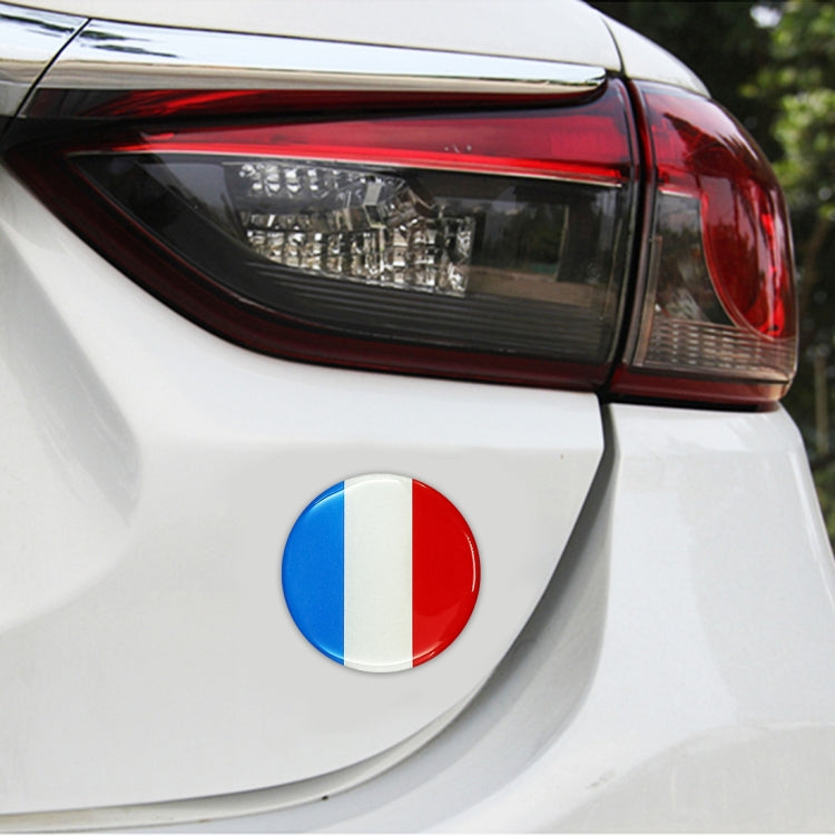 4 adesivi decorativi per mozzo ruota in metallo con motivo bandiera francese per auto, diametro: 5,8 cm, France Flag