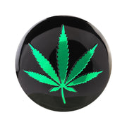 4 adesivi decorativi per mozzo ruota in metallo con motivo foglie verdi per auto, diametro: 5,8 cm, Green Leaves