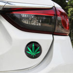 4 adesivi decorativi per mozzo ruota in metallo con motivo foglie verdi per auto, diametro: 5,8 cm, Green Leaves