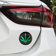 4 adesivi decorativi per mozzo ruota in metallo con motivo foglie verdi per auto, diametro: 5,8 cm, Green Leaves