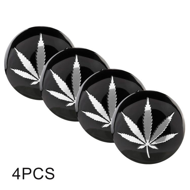 Adesivo decorativo per mozzo ruota in metallo con motivo foglie argento da 4 pezzi, diametro: 5,8 cm, Silver Leaves