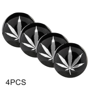 Adesivo decorativo per mozzo ruota in metallo con motivo foglie argento da 4 pezzi, diametro: 5,8 cm, Silver Leaves