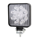 DC 10-30V 27W 2500LM 6000K Impermeabile per veicoli Auto Barche Marine Luci da lavoro esterne Luci di emergenza 30 gradi Faretto regolabile Lampadine per auto a LED con 9 luci LED Wafer intense, Spot Light+27W