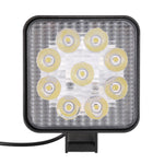 DC 10-30V 27W 2500LM 6000K Impermeabile per veicoli Auto Barche Marine Luci da lavoro esterne Luci di emergenza 30 gradi Faretto regolabile Lampadine per auto a LED con 9 luci LED Wafer intense, Spot Light+27W