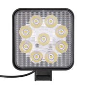 DC 10-30V 27W 2500LM 6000K Impermeabile per veicoli Auto Barche Marine Luci da lavoro esterne Luci di emergenza 30 gradi Faretto regolabile Lampadine per auto a LED con 9 luci LED Wafer intense, Spot Light+27W