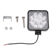 DC 10-30V 27W 2500LM 6000K Impermeabile per veicoli Auto Barche Marine Luci da lavoro esterne Luci di emergenza 30 gradi Faretto regolabile Lampadine per auto a LED con 9 luci LED Wafer intense, Spot Light+27W