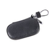 Borsa portachiavi universale in pura pelle di mucca con cerniera appesa alla vita (non include la chiave), Key Holder Bag Black