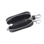 Borsa portachiavi universale in pura pelle di mucca con cerniera appesa alla vita (non include la chiave), Key Holder Bag Black