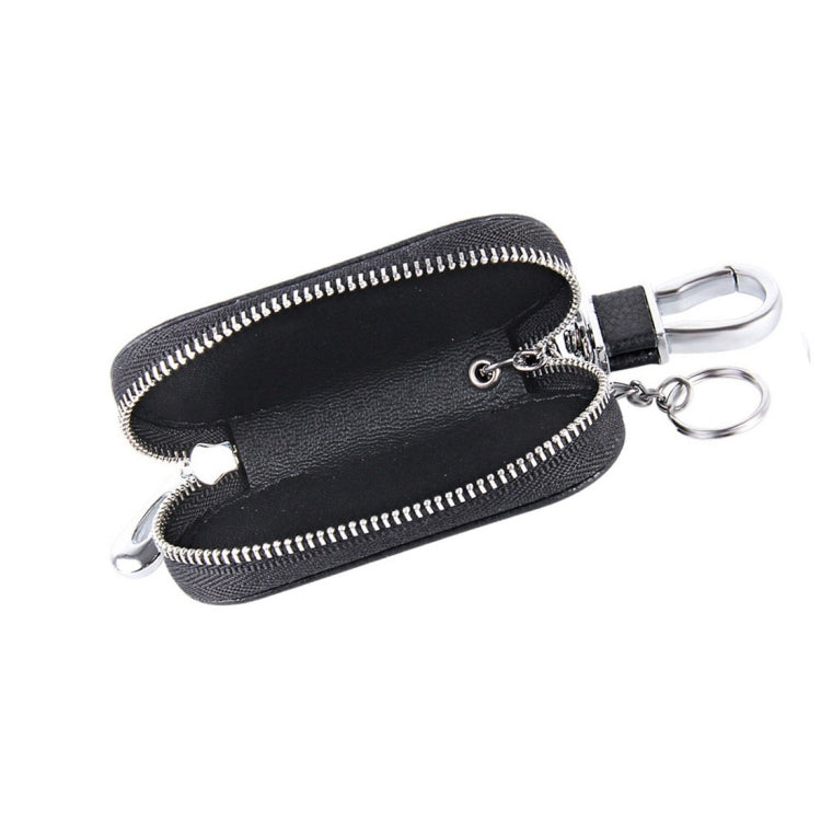 Borsa portachiavi universale in pura pelle di mucca con cerniera appesa alla vita (non include la chiave), Key Holder Bag Black