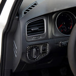 Adesivo decorativo per pannello interruttori fari in fibra di carbonio per auto per Volkswagen Golf 7 2013-2017, guida a sinistra, Headlight Switch Panel