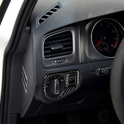 Adesivo decorativo per pannello interruttori fari in fibra di carbonio per auto per Volkswagen Golf 7 2013-2017, guida a sinistra, Headlight Switch Panel