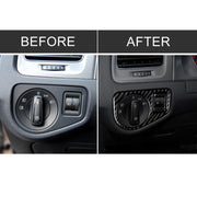 Adesivo decorativo per pannello interruttori fari in fibra di carbonio per auto per Volkswagen Golf 7 2013-2017, guida a sinistra, Headlight Switch Panel
