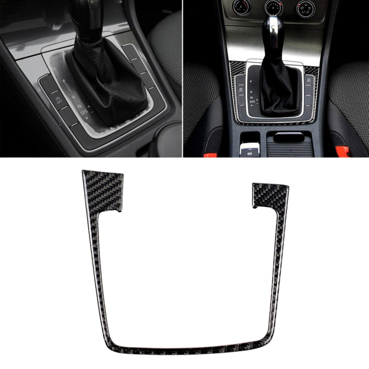 Adesivo decorativo per telaio del pannello di posizione del cambio in fibra di carbonio per auto per Volkswagen Golf 7 2018-, senza foro e avvio e arresto, guida a sinistra, Gear Position