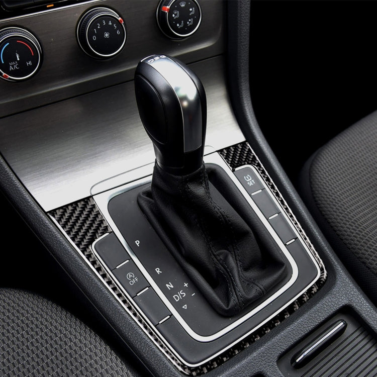Adesivo decorativo per telaio del pannello di posizione del cambio in fibra di carbonio per auto per Volkswagen Golf 7 2018-, senza foro e avvio e arresto, guida a sinistra, Gear Position