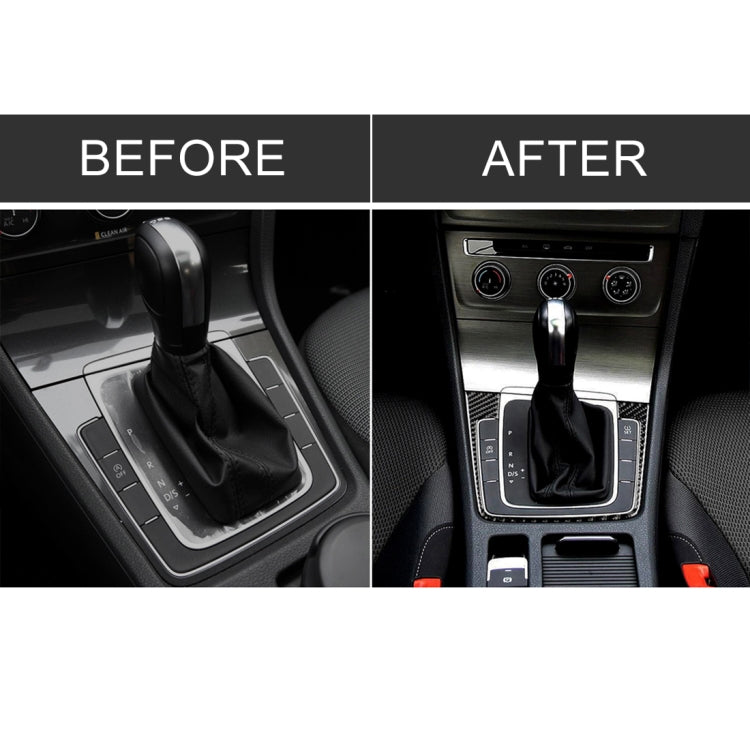 Adesivo decorativo per telaio del pannello di posizione del cambio in fibra di carbonio per auto per Volkswagen Golf 7 2018-, senza foro e avvio e arresto, guida a sinistra, Gear Position