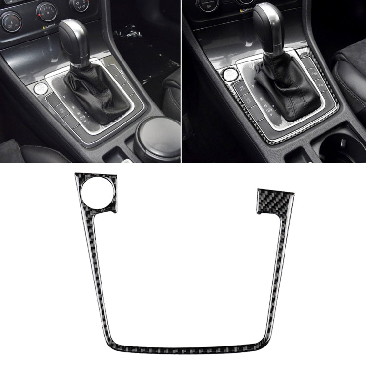 Adesivo decorativo per telaio del pannello di posizione del cambio in fibra di carbonio per auto per Volkswagen Golf 7 2013-2017, con foro e avvio e arresto, guida a sinistra, Gear Position Panel