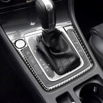 Adesivo decorativo per telaio del pannello di posizione del cambio in fibra di carbonio per auto per Volkswagen Golf 7 2013-2017, con foro e avvio e arresto, guida a sinistra, Gear Position Panel