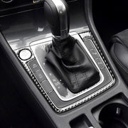 Adesivo decorativo per telaio del pannello di posizione del cambio in fibra di carbonio per auto per Volkswagen Golf 7 2013-2017, con foro e avvio e arresto, guida a sinistra, Gear Position Panel