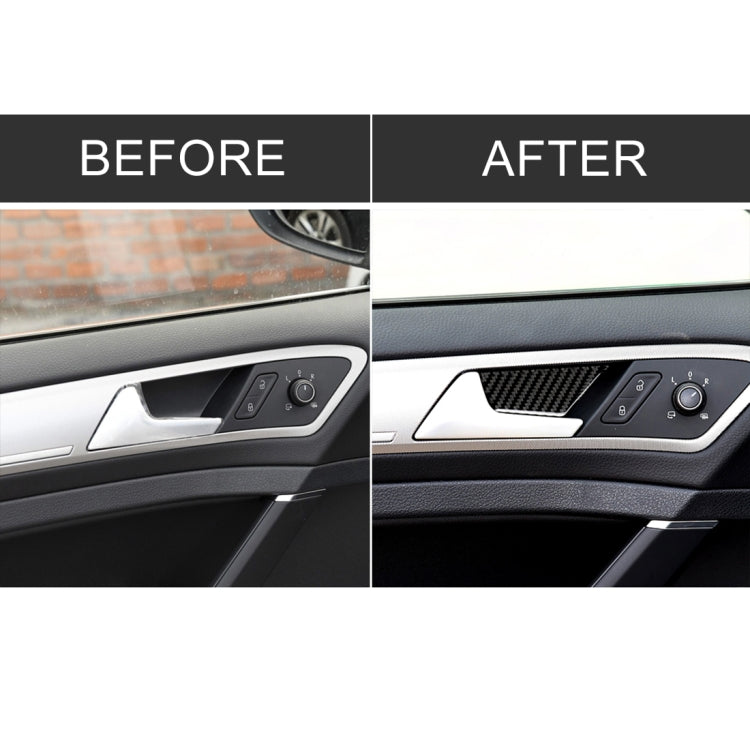 Adesivo decorativo per pannello da polso con maniglia interna per porta in fibra di carbonio per auto per Volkswagen Golf 7 2013-2017, Door Inner Handle Wrist