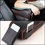 Tappetino per bracciolo per auto avvolto in memory foam e pelle PU universale per auto con custodia per telefono e slot per schede, with Card Slot (Black), with Card Slot (Black Red), with Card Slot (Beige), with Card Slot (Brown)