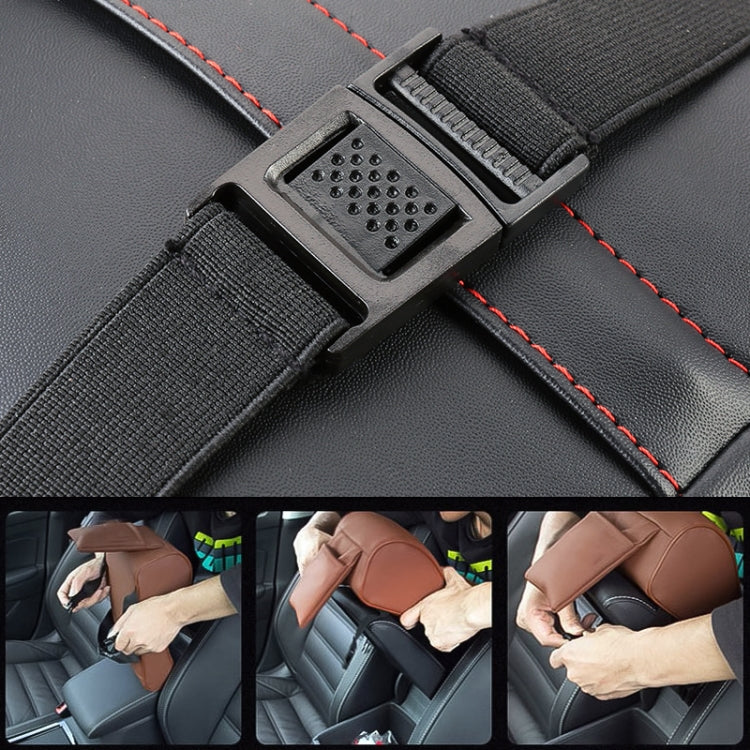 Tappetino per bracciolo per auto avvolto in memory foam e pelle PU universale per auto con custodia per telefono e slot per schede, with Card Slot (Black), with Card Slot (Black Red), with Card Slot (Beige), with Card Slot (Brown)