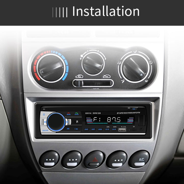 SWM-530 Caricabatterie universale per auto doppio USB 12V Ricevitore radio Lettore MP3, supporto FM e Bluetooth con telecomando, SWM-530