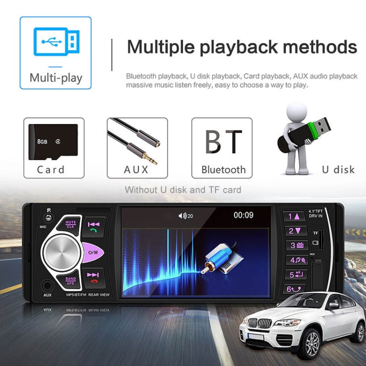 SWM-4022D Ricevitore radio universale per auto HD da 4,1 pollici 12V Lettore MP5, supporto FM e Bluetooth e scheda TF con telecomando, SWM-4022D