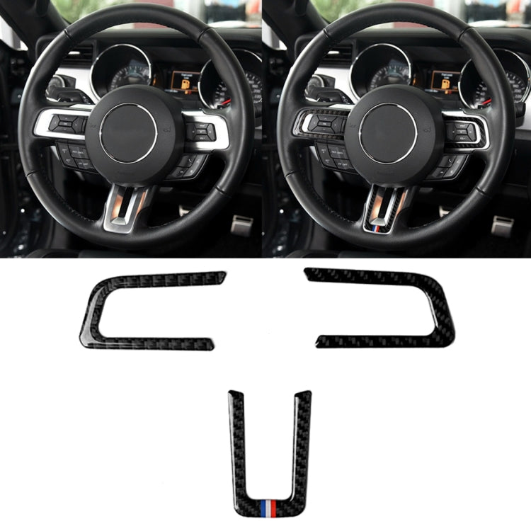 Adesivo decorativo per volante in fibra di carbonio color USA per auto per Ford Mustang 2015-2017, Steering Wheel